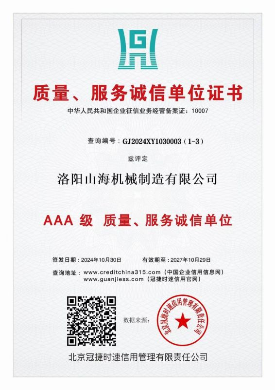 質(zhì)量、服務(wù)誠(chéng)信單位證書
